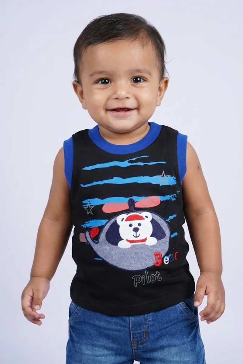 Printed T-Shirt for Baby Boys - Black CLJBT00167BLA612M
