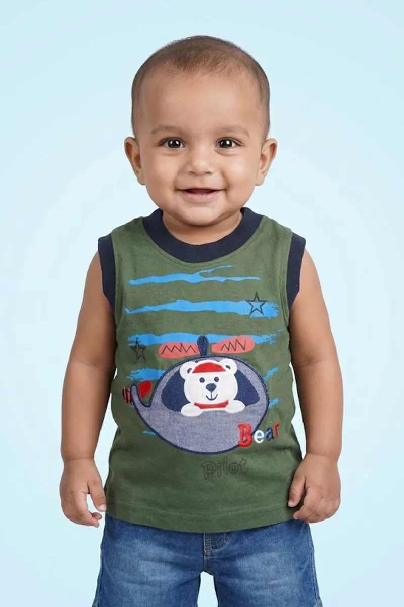 Printed T-Shirt for Baby Boys - Green CLJBT00167GRN612M