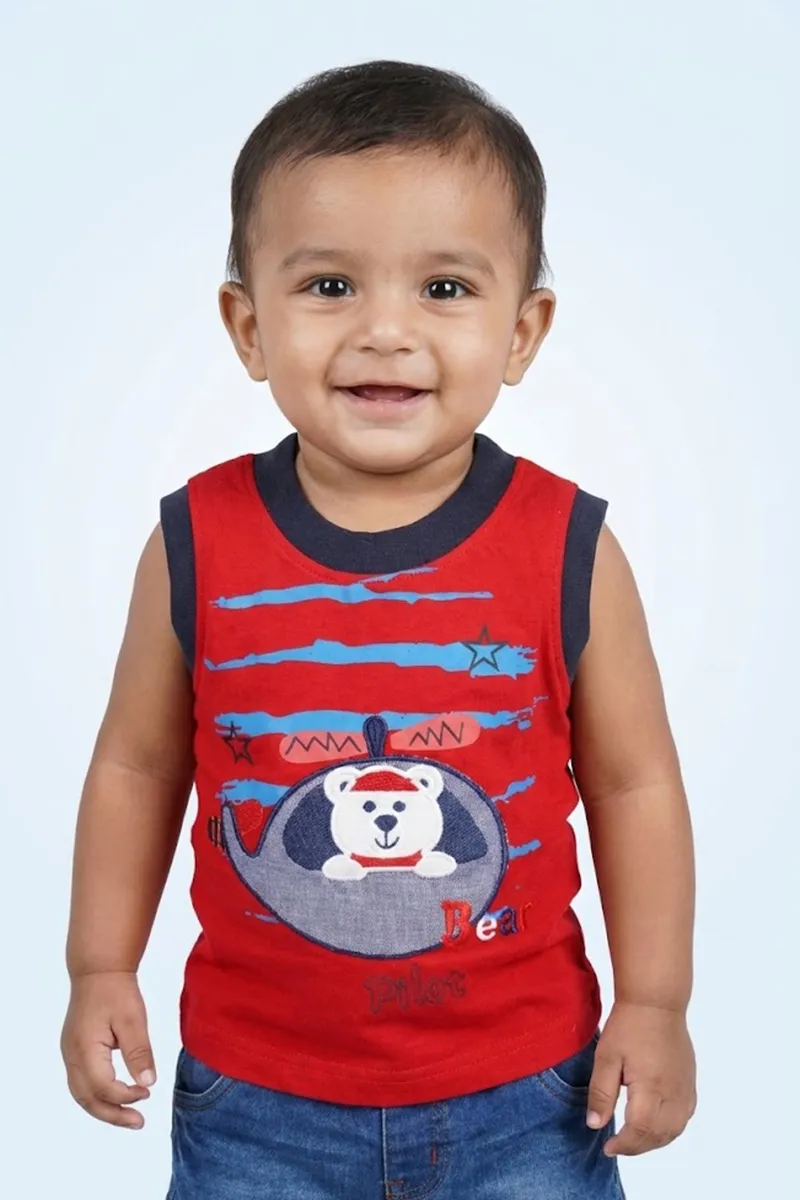 Printed T-Shirt for Baby Boys - Red CLJBT00167RED612M