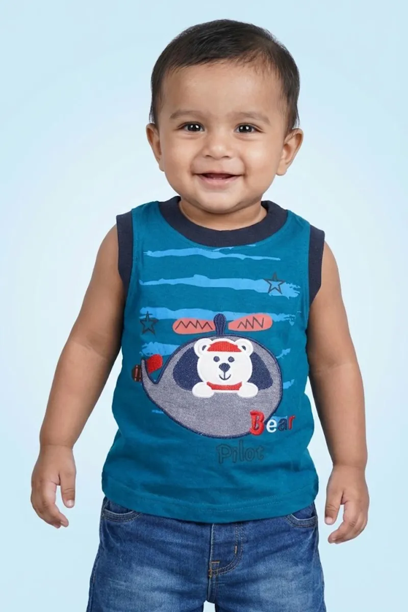 Printed T-Shirt for Baby Boys - Teal CLJBT00167TEA612M